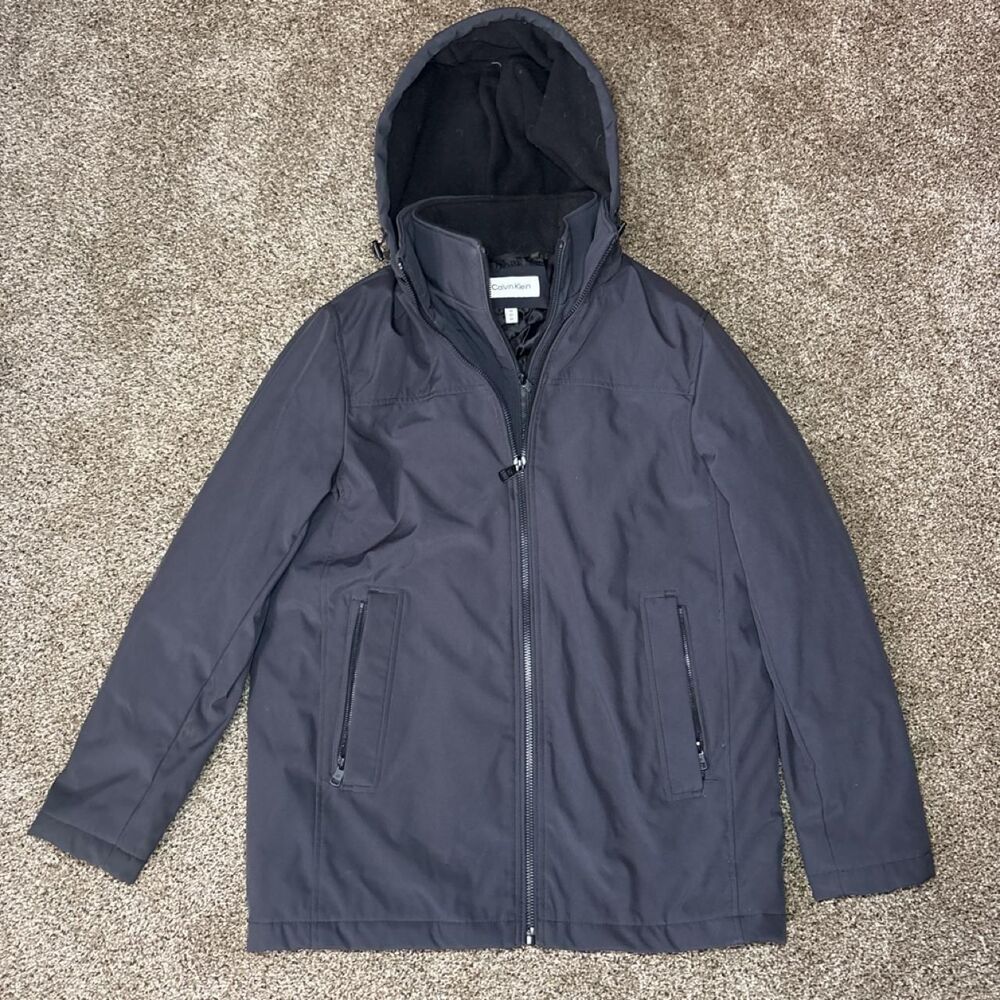 Calvin-klein Men's Navy and Grey Jacket
